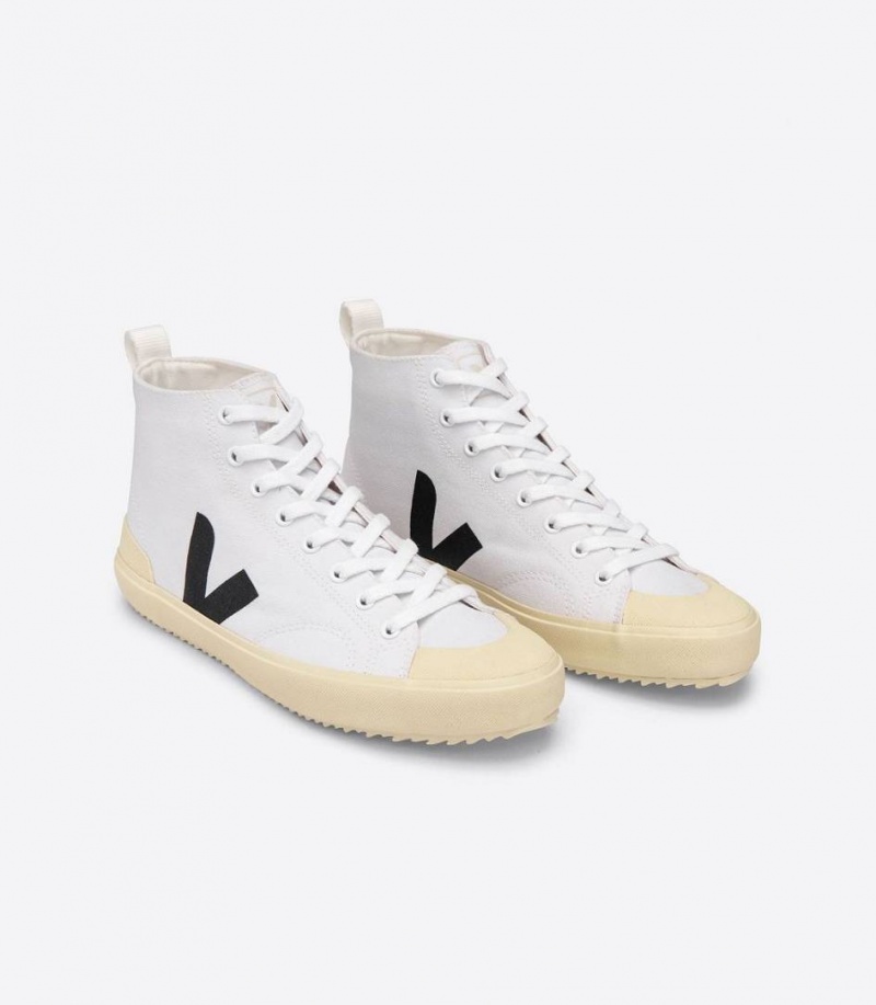 Zapatillas Veja Nova Ht Lona Hombre Blancas Negras | 67418-RDHF