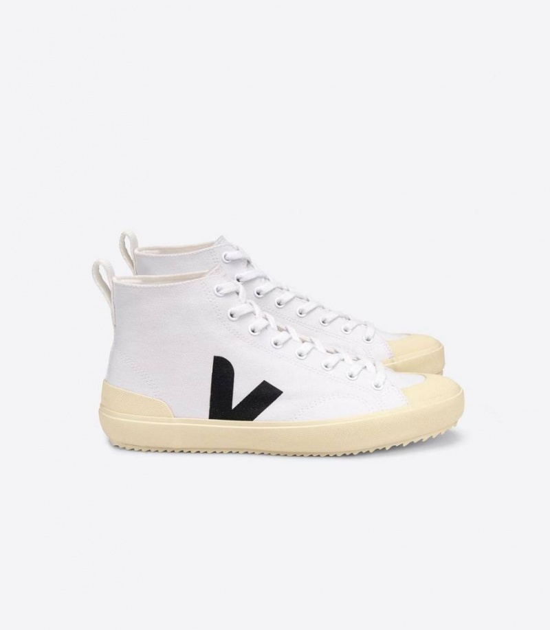 Zapatillas Veja Nova Ht Lona Hombre Blancas Negras | 67418-RDHF