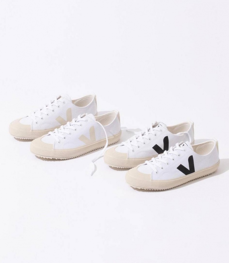 Zapatillas Veja Nova Lona Hombre Blancas Negras | 42061-TIDE