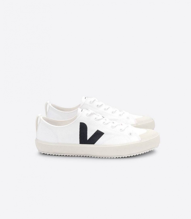 Zapatillas Veja Nova Lona Hombre Blancas Negras | 42061-TIDE