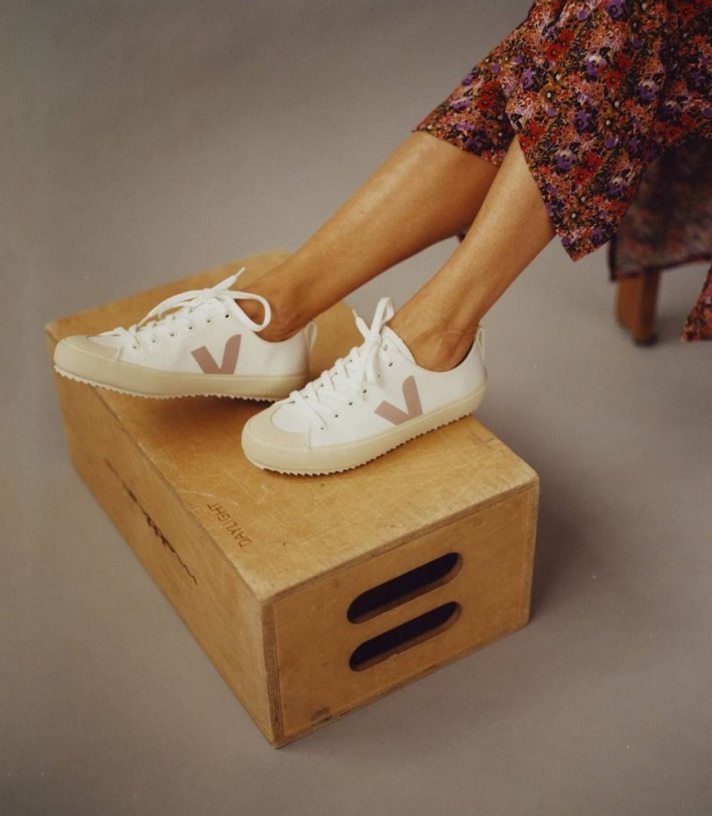Zapatillas Veja Nova Lona Mujer Blancas | 70512-FXPG