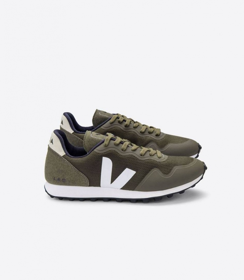Zapatillas Veja Sdu B-mesh Hombre Verde Oliva Blancas | 46852-VRCE