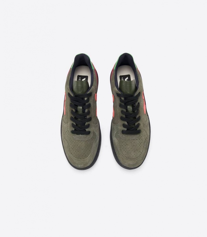 Zapatillas Veja V-10 Bastille Gamuza Hombre Verde Oliva | 74139-TOKE