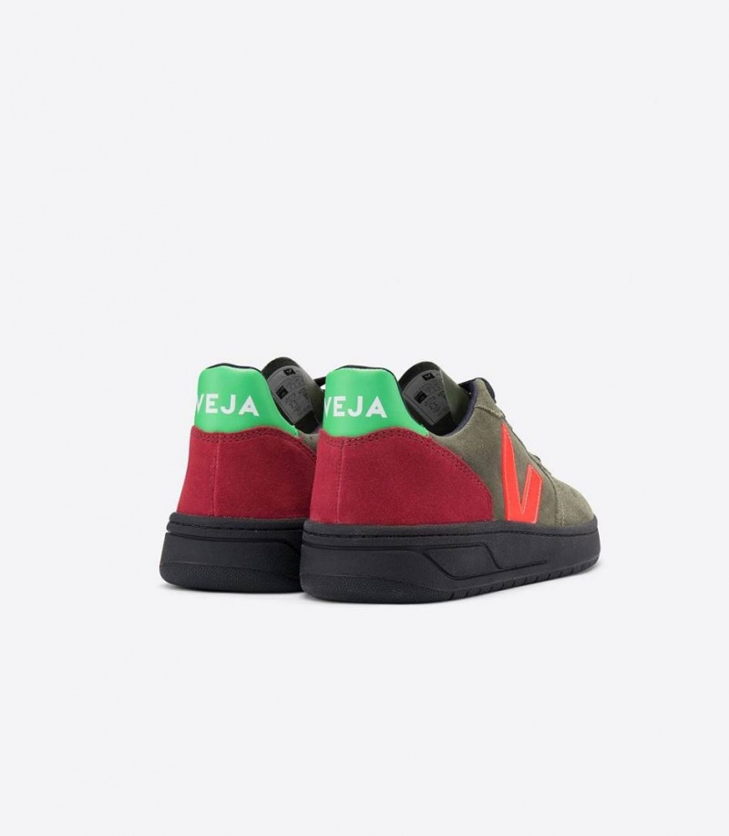 Zapatillas Veja V-10 Bastille Gamuza Hombre Verde Oliva | 74139-TOKE