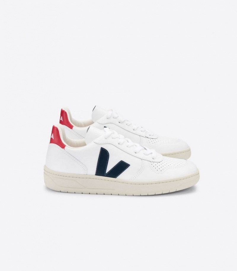 Zapatillas Veja V-10 Cuero Hombre Blancas | 30968-KXIU