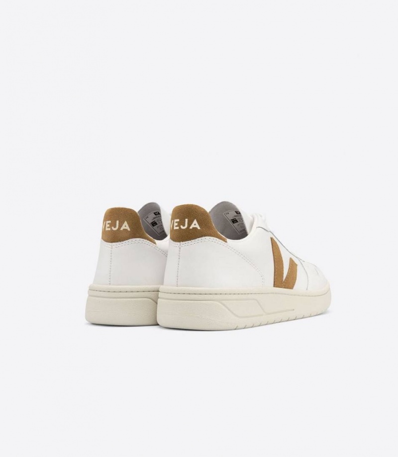 Zapatillas Veja V-10 Cuero Hombre Blancas | 61270-FOKQ