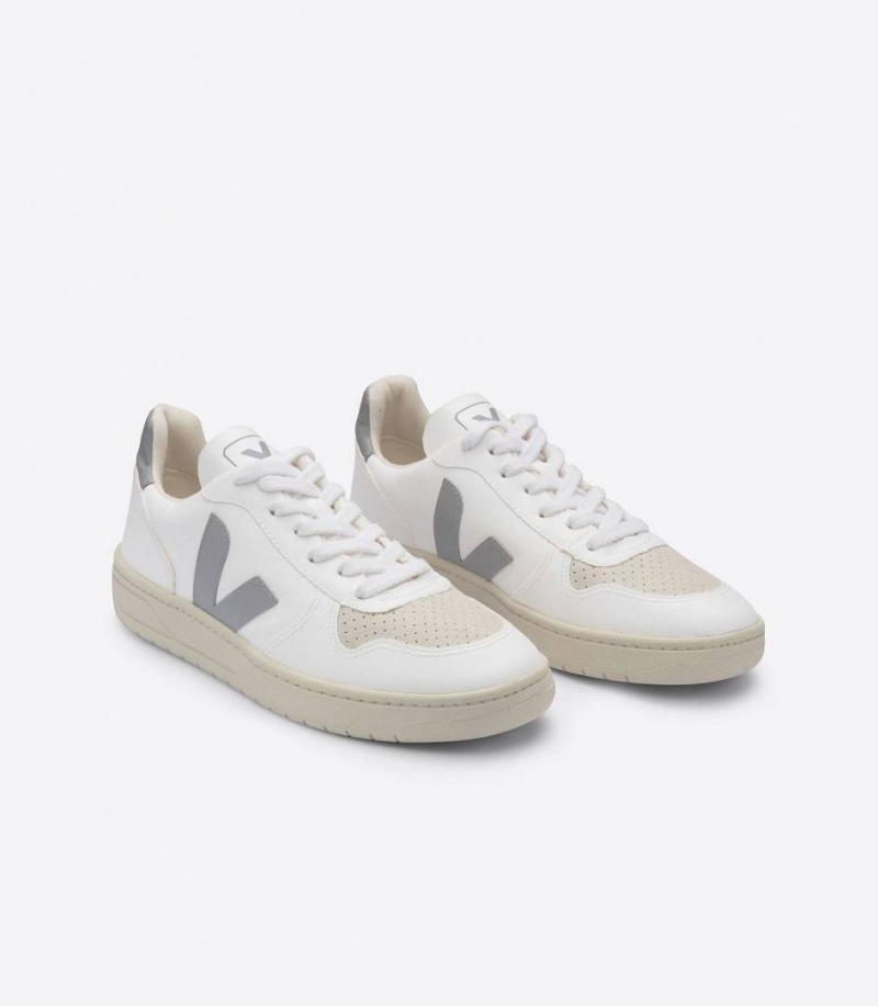 Zapatillas Veja V-10 Cwl Mujer Blancas Gris | 15947-WCJG