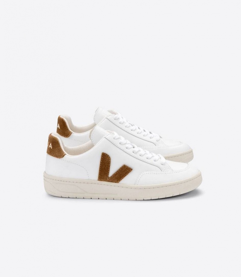 Zapatillas Veja V-12 Cuero Hombre Blancas | 26134-JLZX