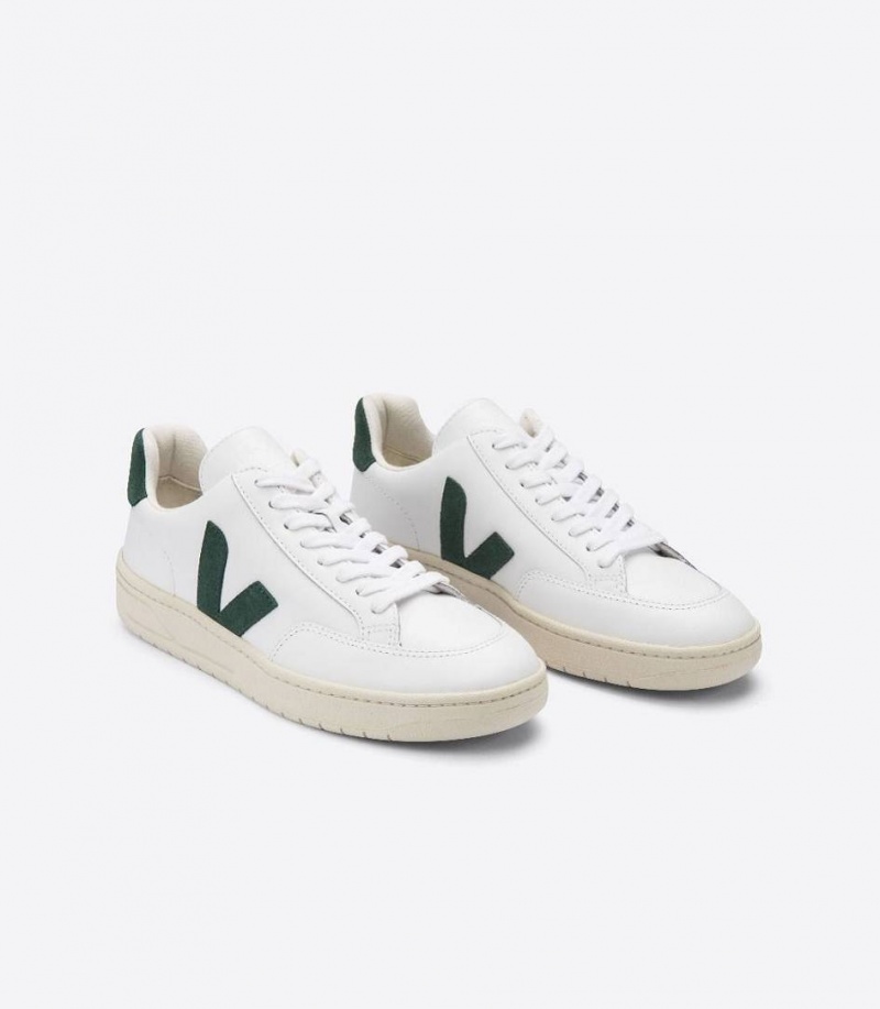 Zapatillas Veja V-12 Cuero Hombre Blancas | 91863-DWBQ