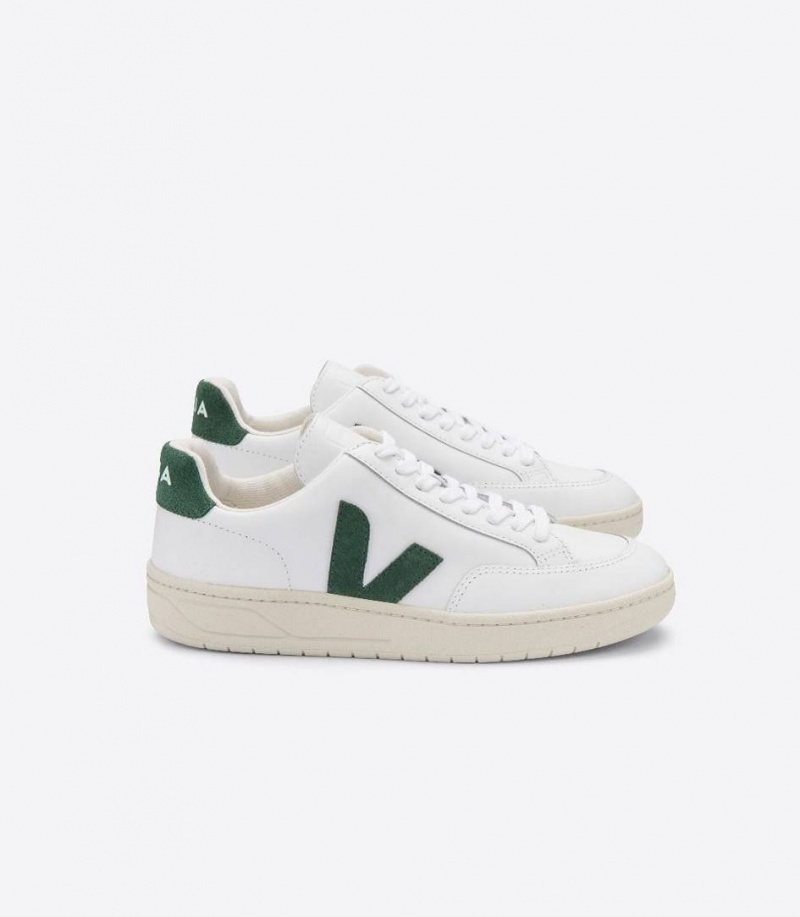 Zapatillas Veja V-12 Cuero Hombre Blancas | 91863-DWBQ