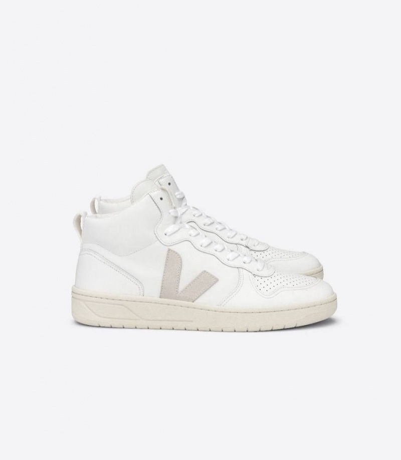 Zapatillas Veja V-15 Cuero Mujer Blancas | 93018-GHUP