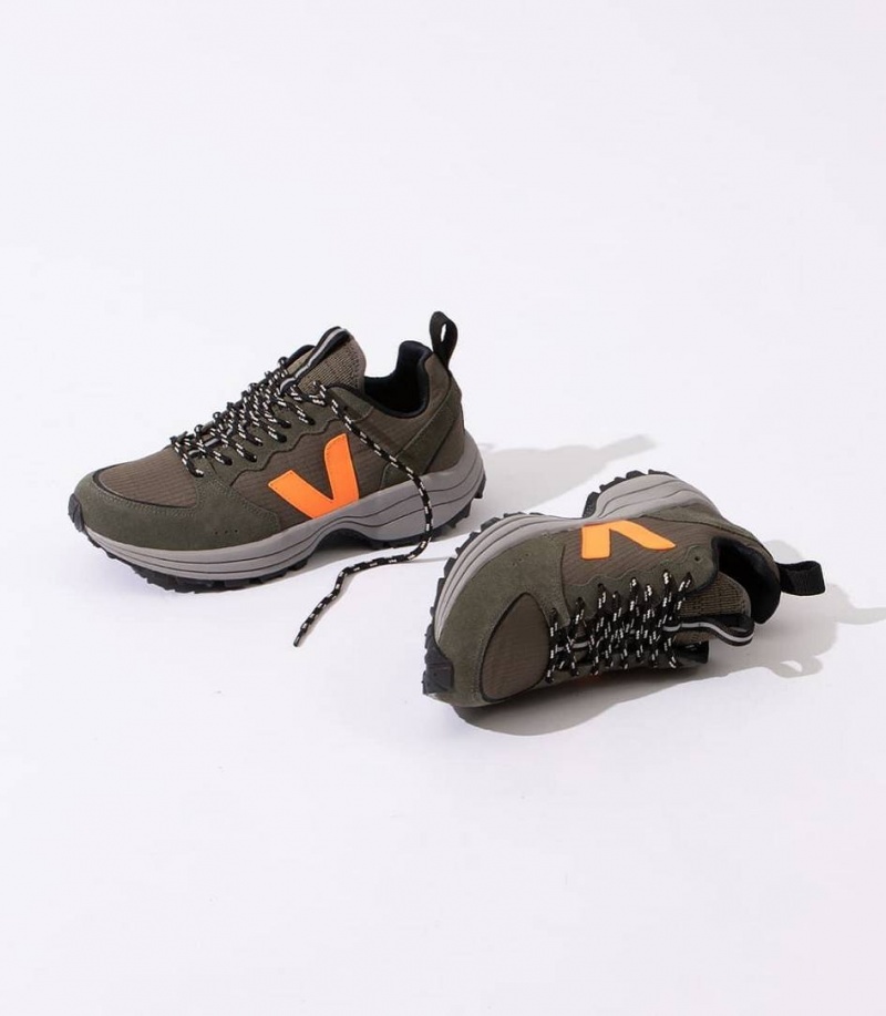 Zapatillas Veja Venturi Ripstop Hombre Kaki Neon-Orange | 09237-HFKO