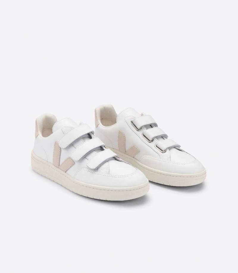 Zapatillas Veja V-lock Cuero Hombre Blancas | 41082-ULGS