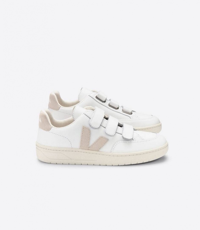 Zapatillas Veja V-lock Cuero Hombre Blancas | 41082-ULGS
